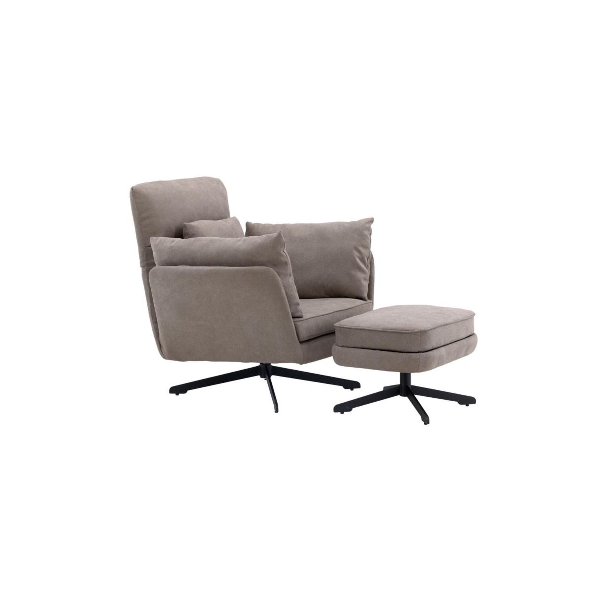 Voir la diapositive 3 : Paris Prix Fauteuil & pouf design bouclé  madrid  96cm gris
