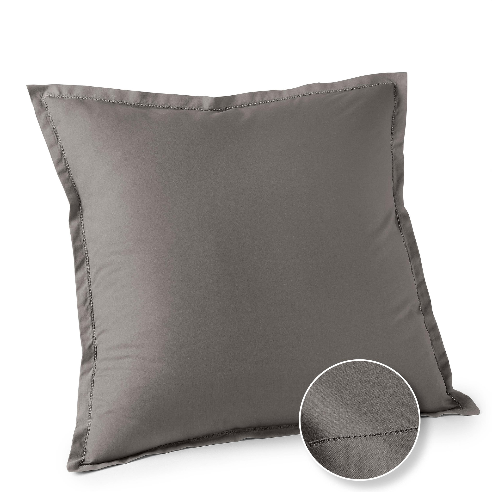 Voir la diapositive 2 : ACTUEL Taie d'oreiller unie en percale de coton 70 fils - collection permanente