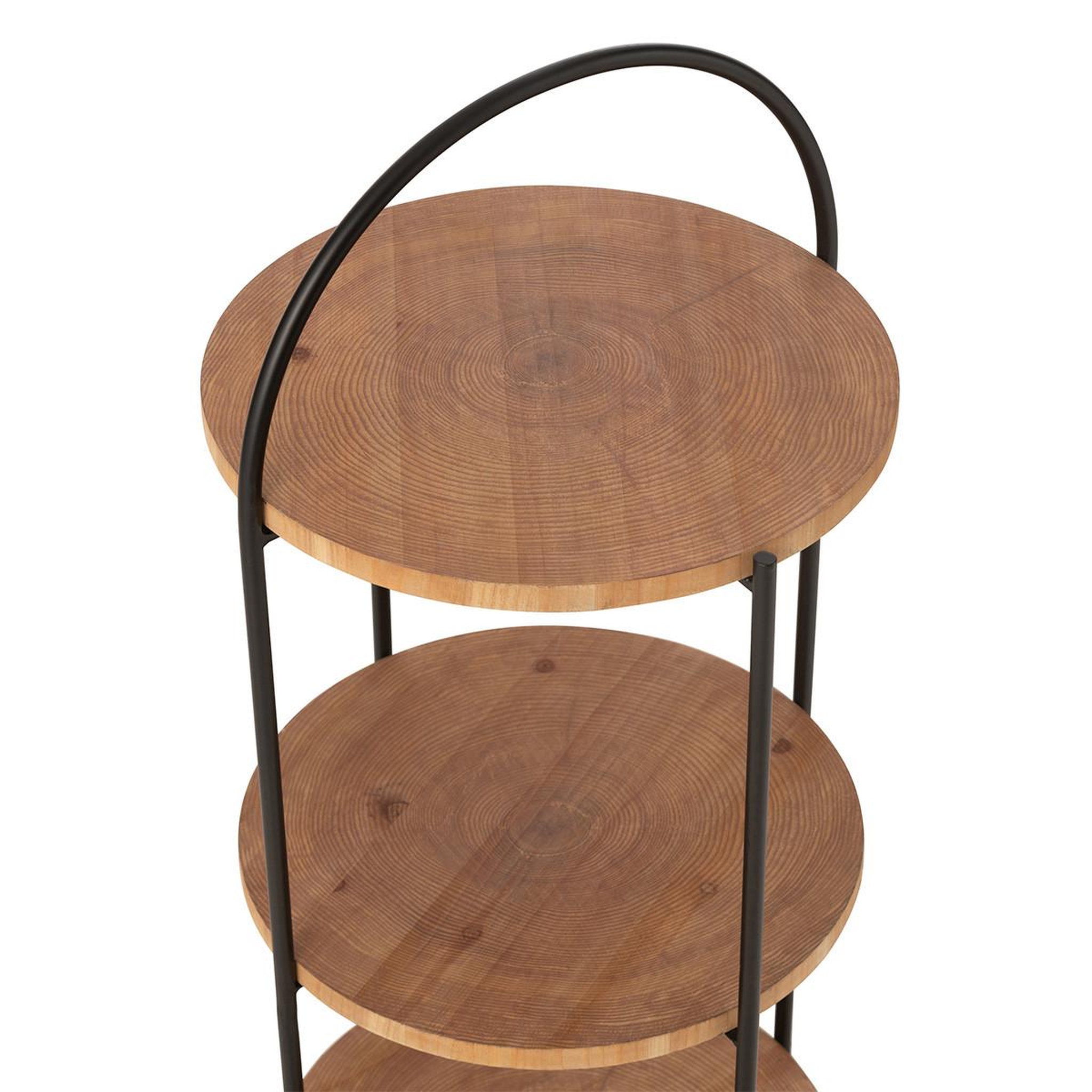 Voir la diapositive 4 : J-LINE Étagère 3 Niveaux  Mia  100cm Naturel