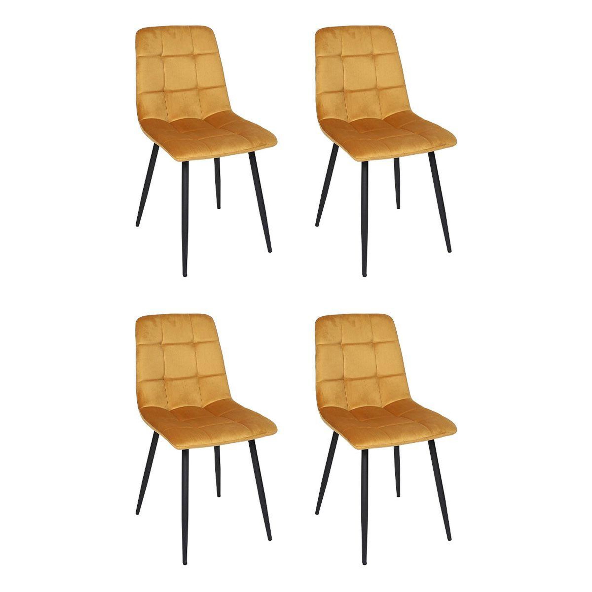 The Home Deco Factory Lot de 4 chaises  mateo  88cm jaune moutarde