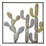 Paris Prix Déco Murale Encadrée en Métal  Cactus  50cm Multicolore