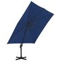 Voir la diapositive 3 : VIDAXL Parasol de jardin en porte-a-faux et mat en aluminium bleu azur