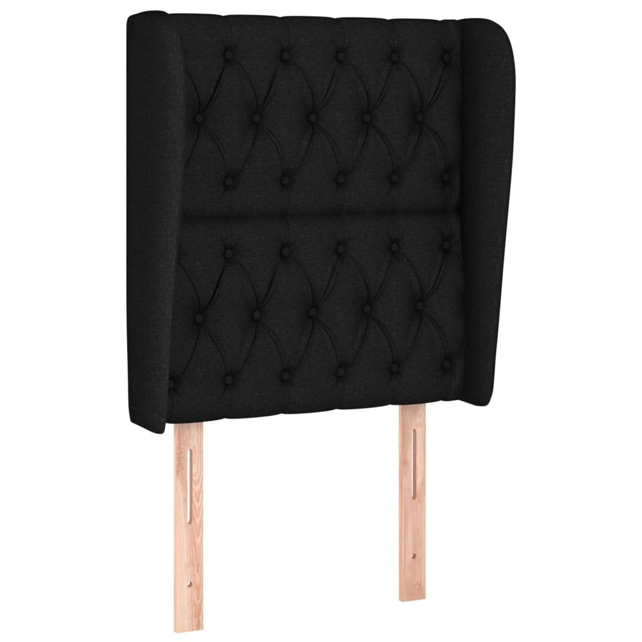 Voir la diapositive 2 : VIDAXL Tete de lit avec oreilles Noir 83x23x118/128 cm Tissu