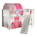 Paris Prix Lit Enfant Toboggan, Tente, Tunnel & 3 Pochettes  Scott Princesse  90x200cm Blanc