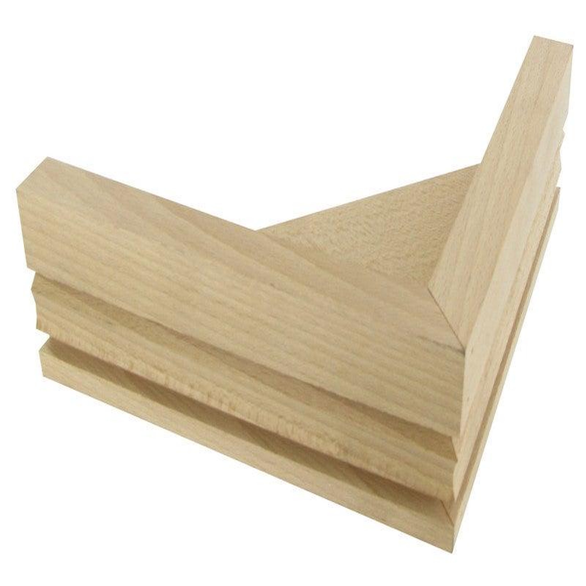 CIME Pied De Meuble Triangulaire Fixe Hêtre Brut Blanc/Beige, 17 Cm