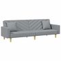 Voir la diapositive 4 : VIDAXL Canape-lit a 2 places avec oreillers et repose-pied gris clair