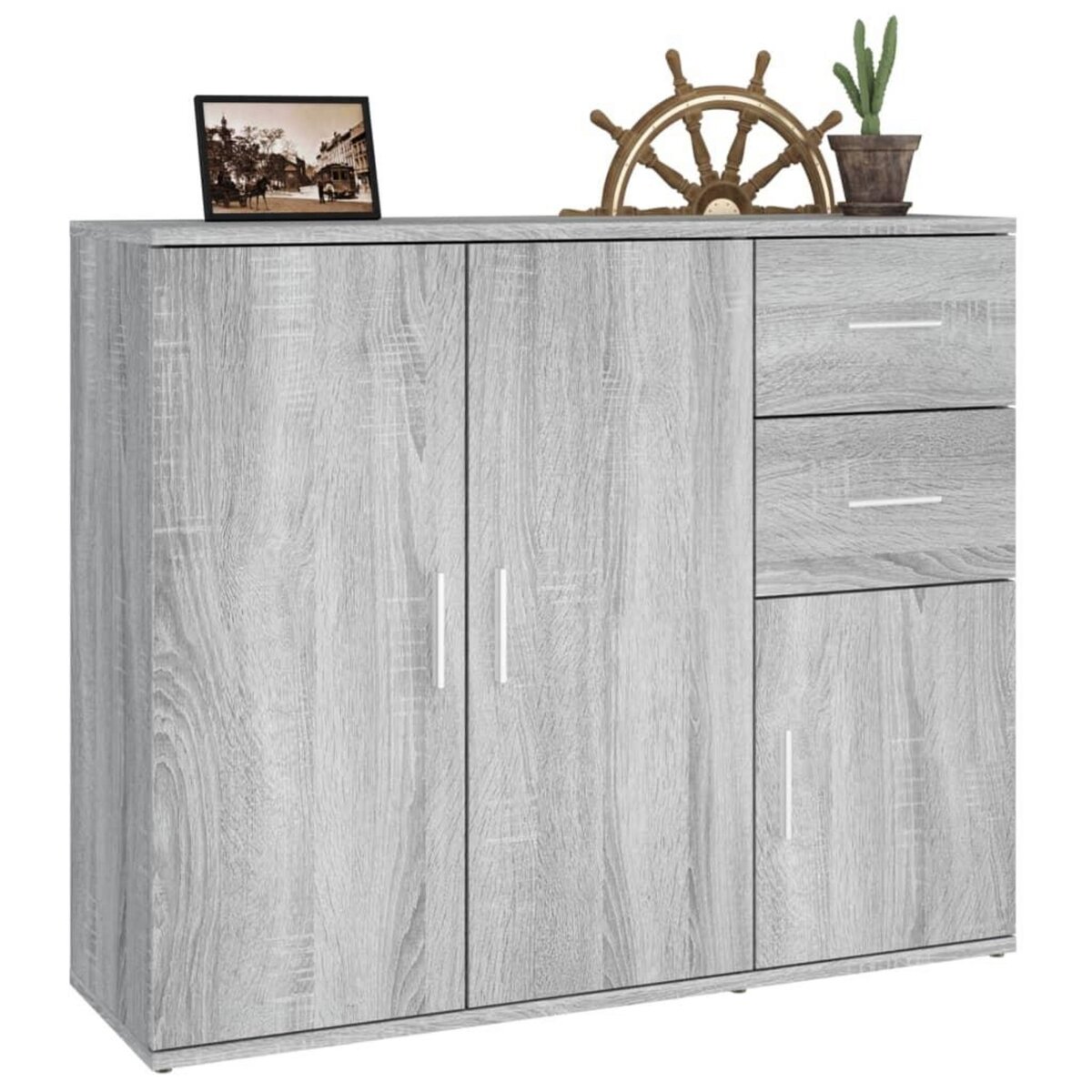VIDAXL Buffet Sonoma gris 91x29,5x75 cm Bois d'ingenierie
