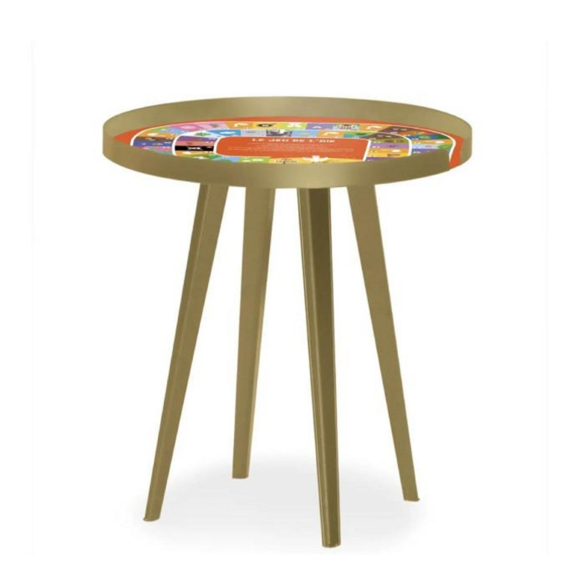 Paris Prix Table d'Appoint à Rebord 3 Covers  Kid  45cm Or