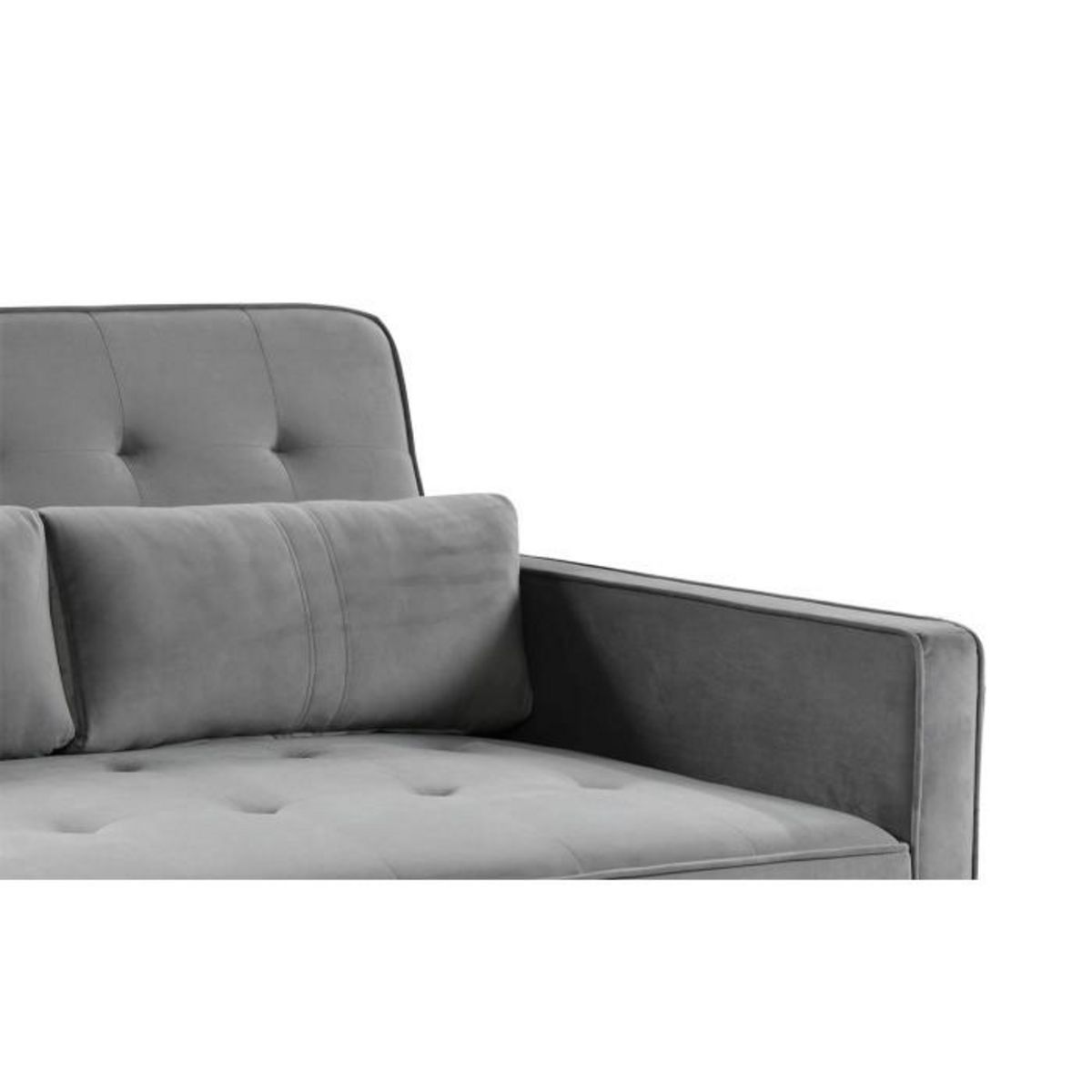 Paris Prix Canapé Convertible 2 Places Velours  Léa  133cm Gris