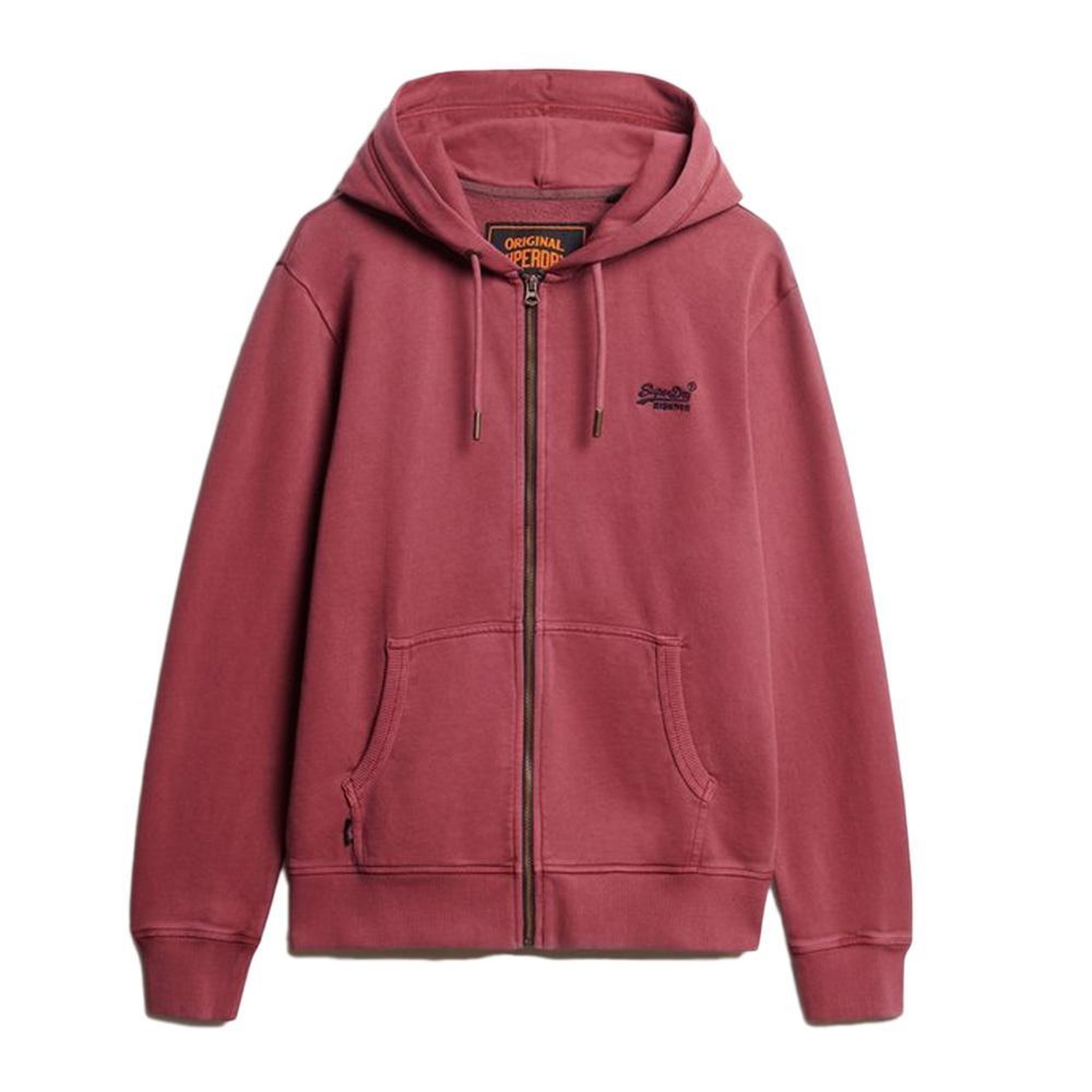 Voir la diapositive 3 : SUPERDRY Sweat Zippé Bordeaux Homme Superdry Essential Washed Ziphood