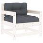 Voir la diapositive 3 : VIDAXL Chaises de jardin et coussins lot de 2 blanc bois de pin massif