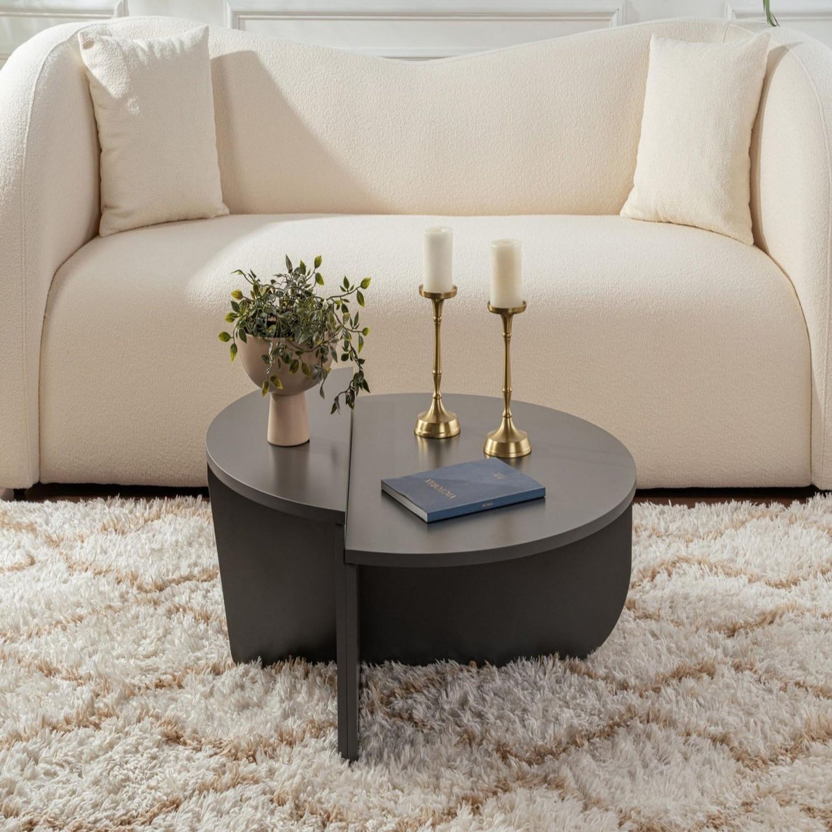 Habitat et Jardin Table basse en bois  Orion  90 x 60 x 30 cm - Anthracite