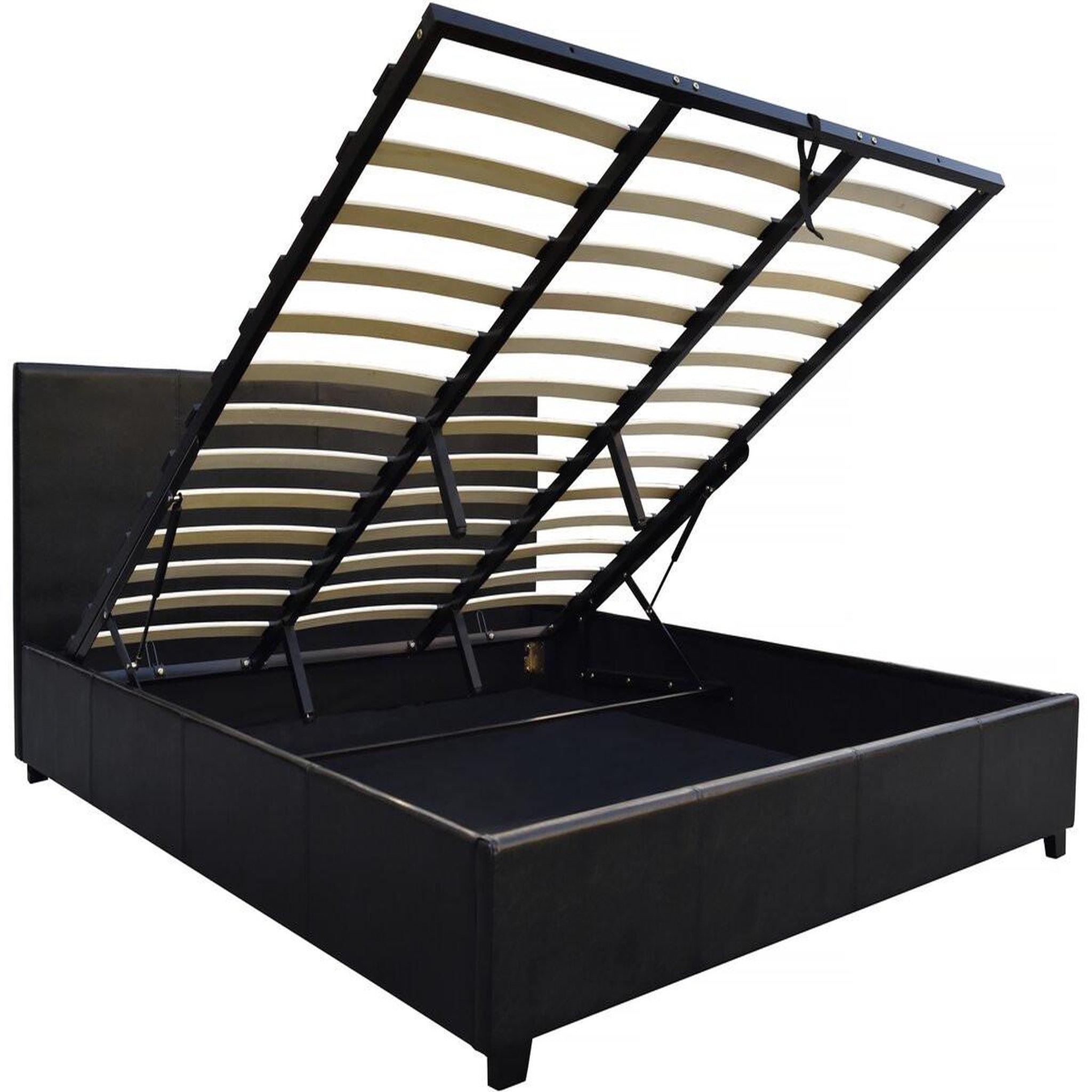 Voir la diapositive 3 : Habitat et Jardin Lit double avec coffre  carla  - 140 x 190 cm - noir