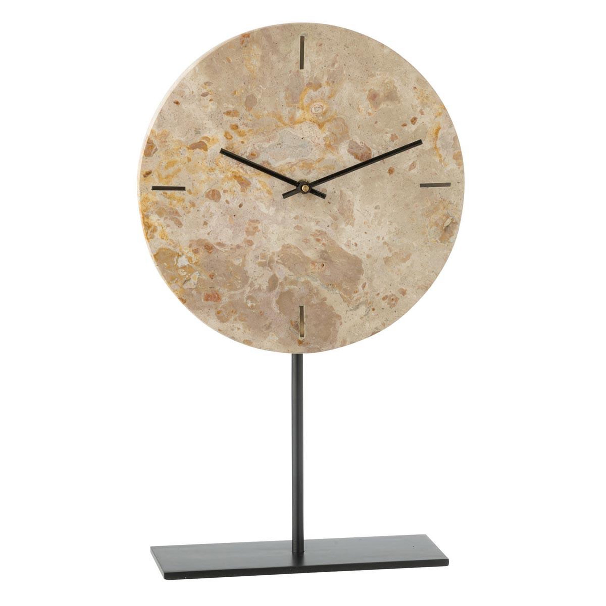 J-LINE Horloge murale en marbre  eula  44cm beige