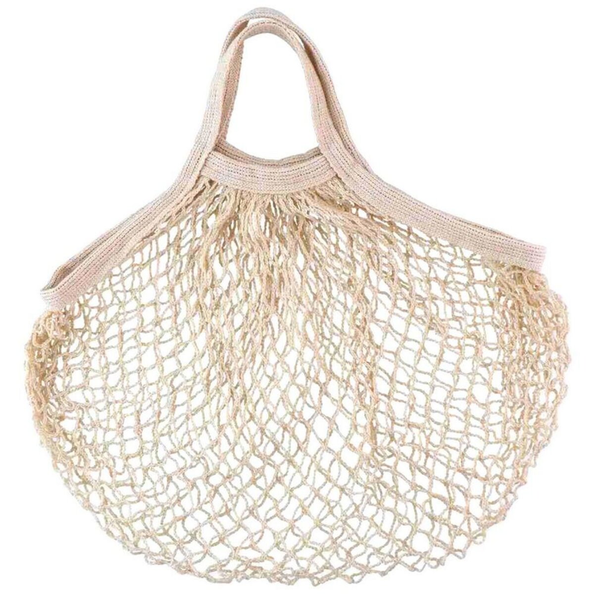 Sac en maille filet cabas reutilisable coton courses beige pas cher 