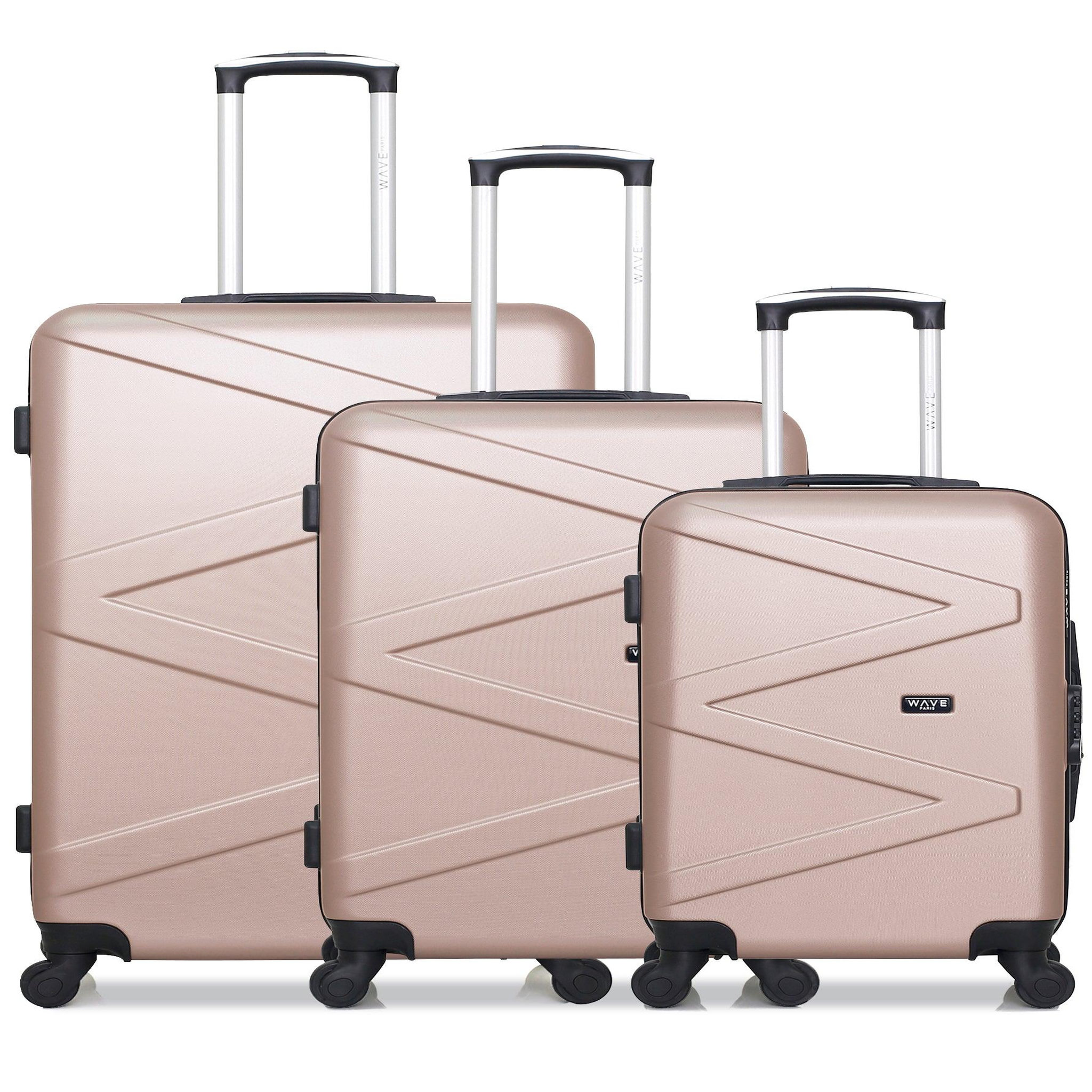 WAVE PARIS Wave paris - lot de 3 - valise grand format, valise weekend et valise cabine amazone
