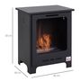 Voir la diapositive 3 : HOMCOM Cheminée bioéthanol sur pieds style néo-rétro poêle 1 brûleur 1,5 L dim. 40L x 30l x 50H cm couverture 20-25 m² noir