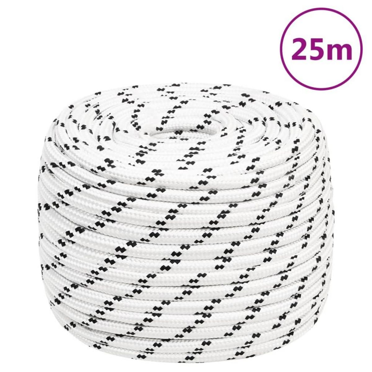 VIDAXL Corde de bateau tresse Blanc 12 mmx25 m Polyester