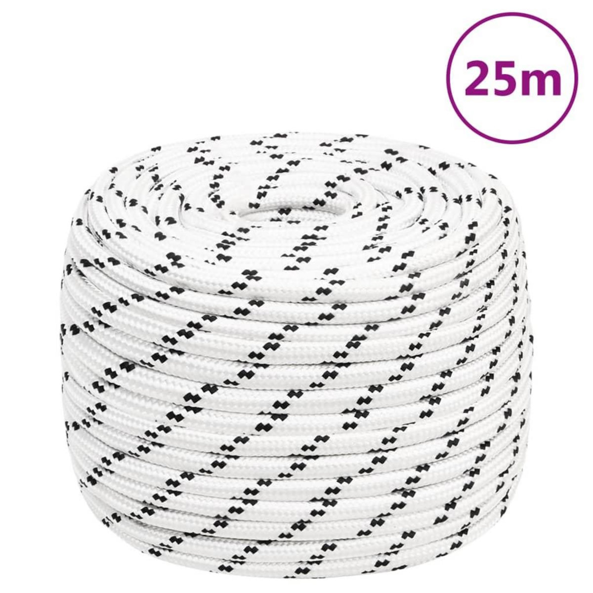 VIDAXL Corde de bateau tresse Blanc 12 mmx25 m Polyester