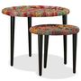 Voir la diapositive 2 : VIDAXL Table basse 2 pcs Details tisses chindi Multicolore