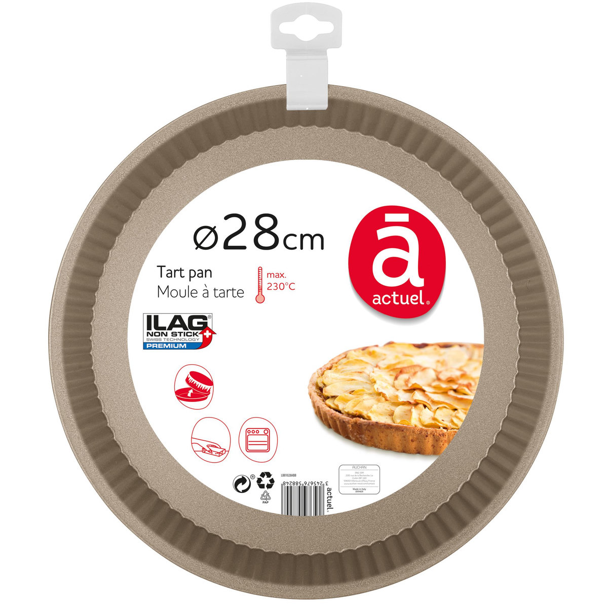 ACTUEL Moule à tarte 28 cm en métal
