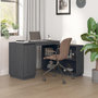 Voir la diapositive 1 : VIDAXL Bureau Gris 110x50x75 cm Bois massif de pin