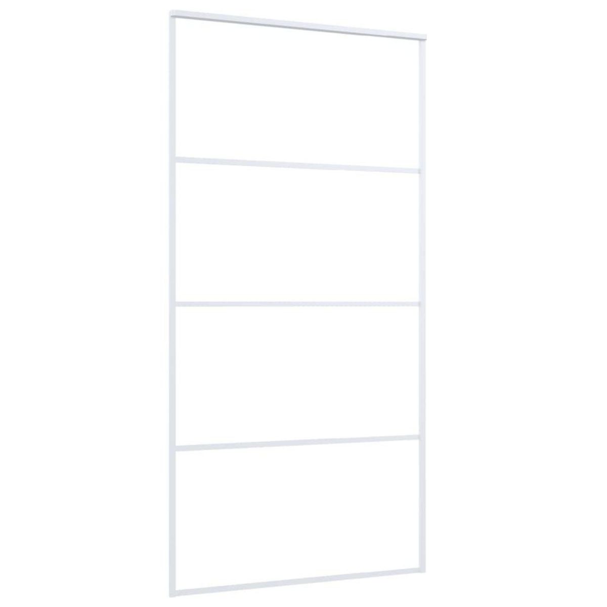 VIDAXL Porte coulissante Verre ESG et aluminium 102,5x205 cm Blanc