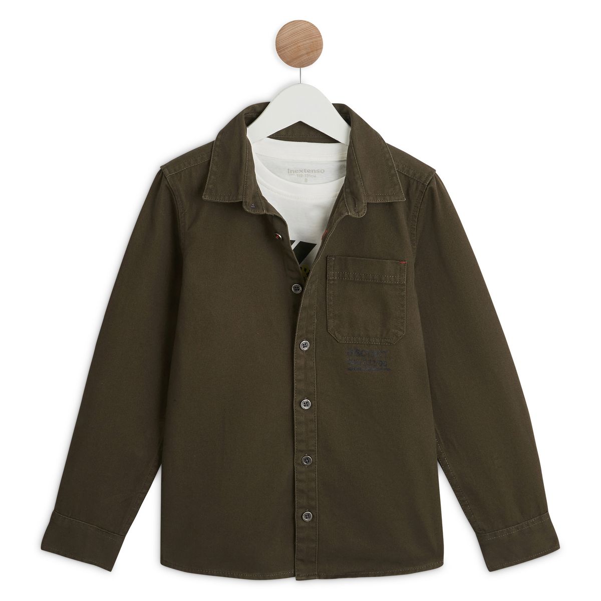 INEXTENSO Ensemble chemise twill + t-shirt manches courtes garçon