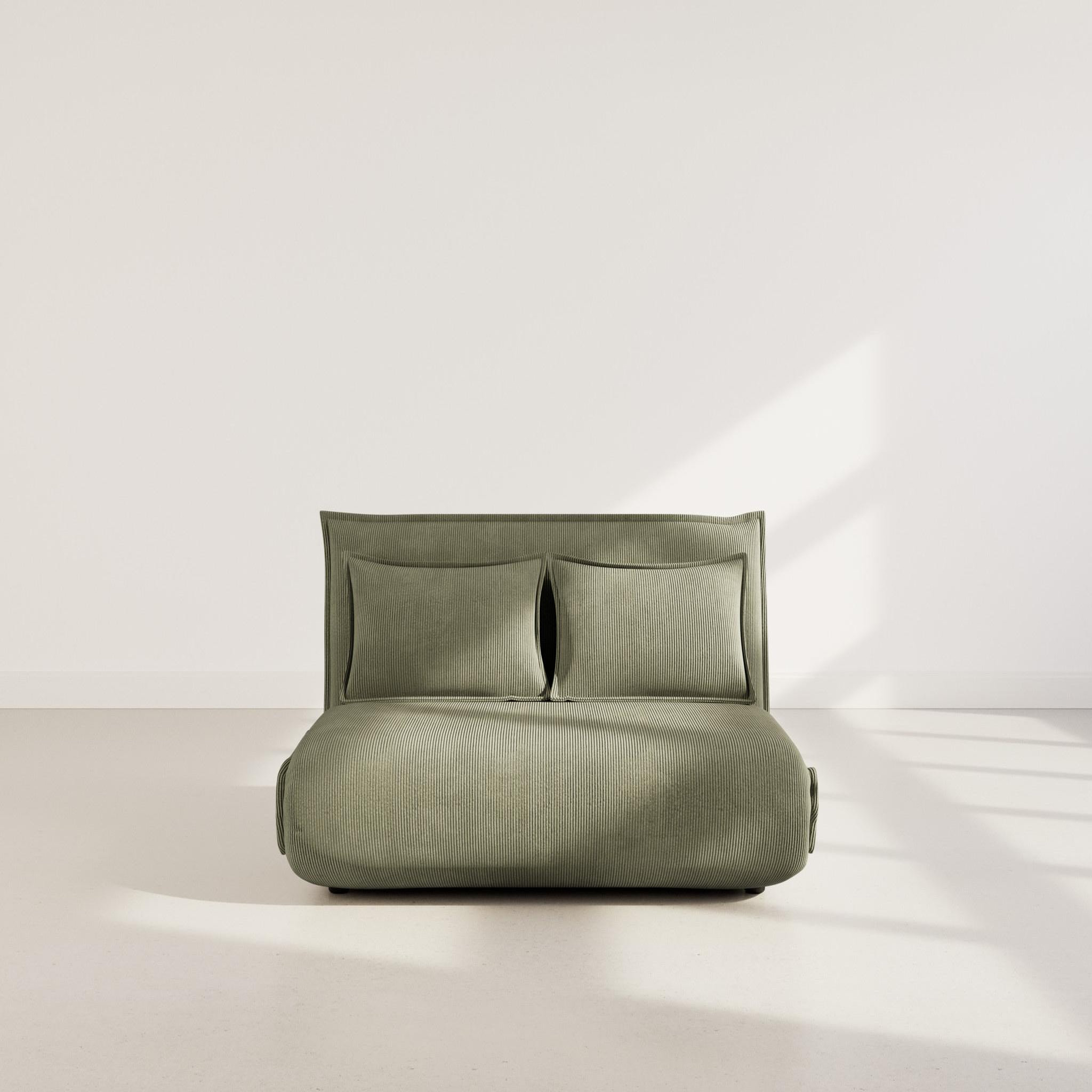 Voir la diapositive 5 : BEST MOBILIER Candice - banquette 2 places convertible clic-clac en velours côtelé