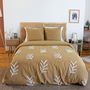 Voir la diapositive 1 : COTE DECO Housse de couette 240x220 FEUILLU + 2 taies 100% coton lavé 52 fils