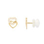 Voir la diapositive 1 : L'ATELIER D'AZUR Boucles d'Oreilles Or Jaune - Coeurs Enlacés Pavés de Zirconiums - Femme ou Enfant