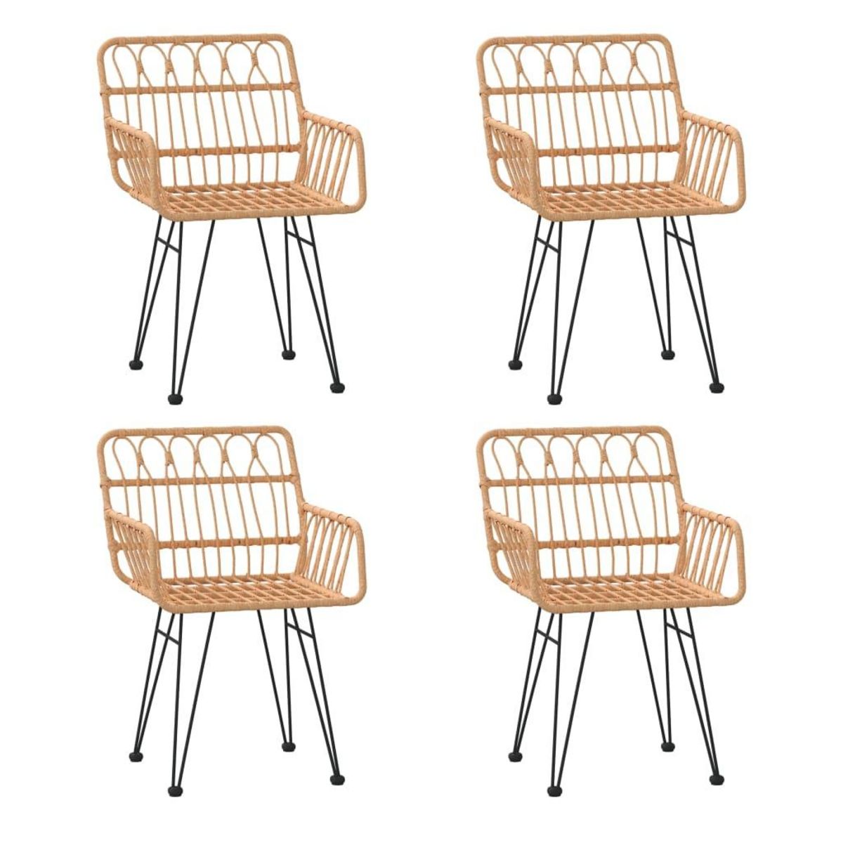 VIDAXL Ensemble a manger de jardin 5pcs Resine tressee