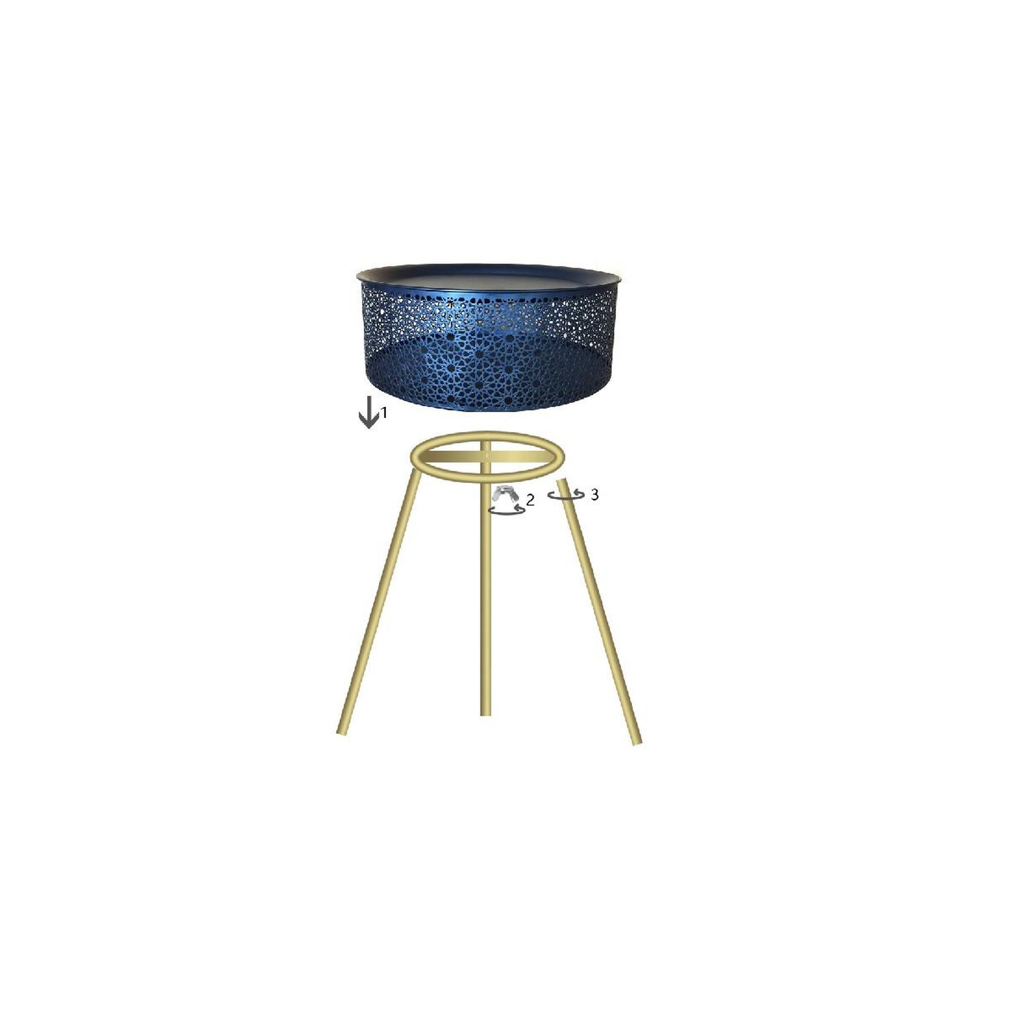 Voir la diapositive 6 : Paris Prix Table d'appoint avec rangement  blacky  65cm noir & or