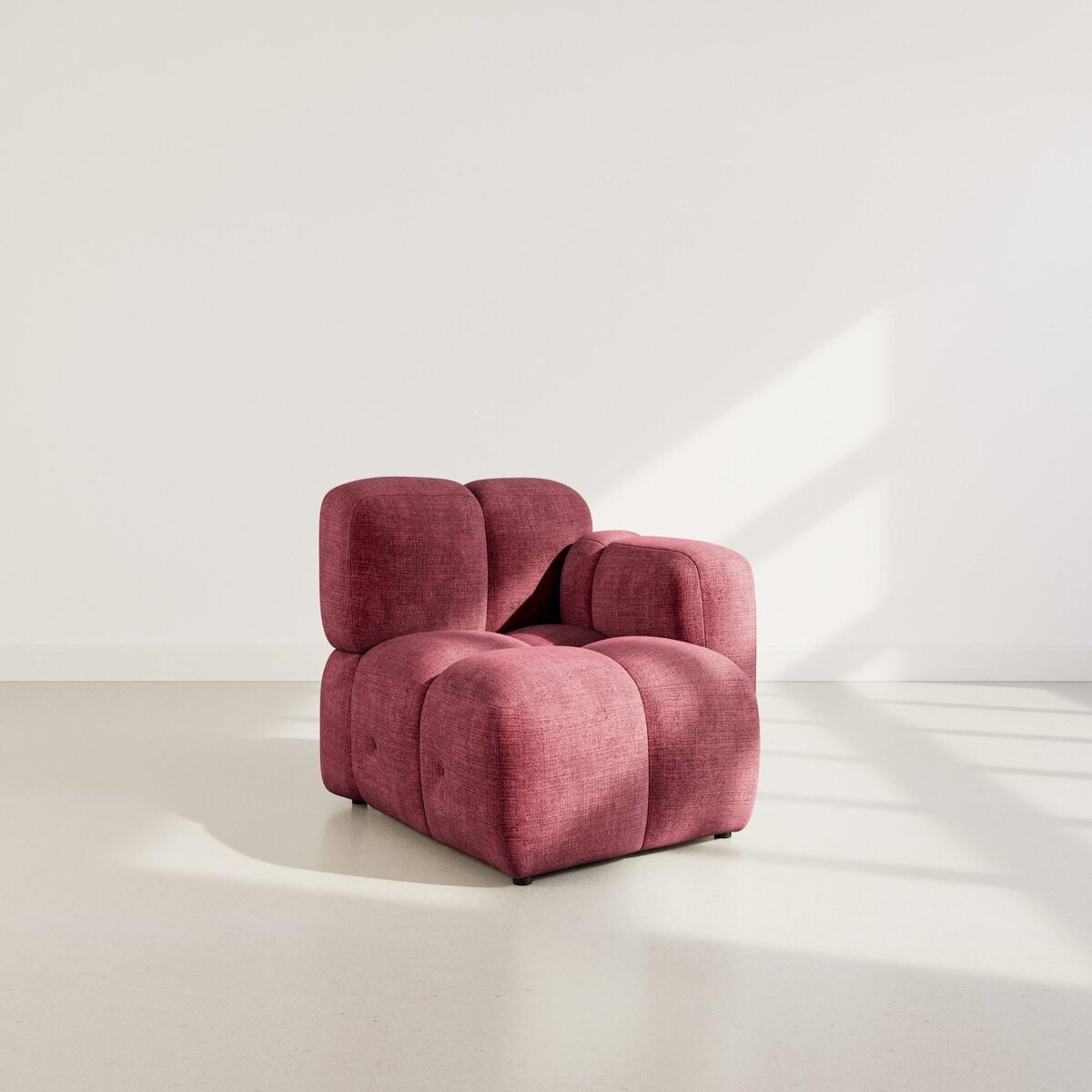 LISA DESIGN Grace - module d'assise droit en velours texturé