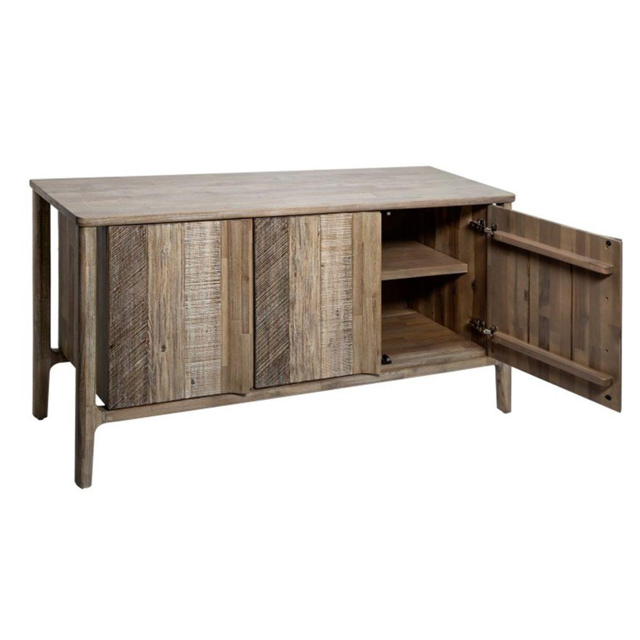 Voir la diapositive 2 : ATMOSPHERA Buffet 3 portes en bois  banila  160cm naturel