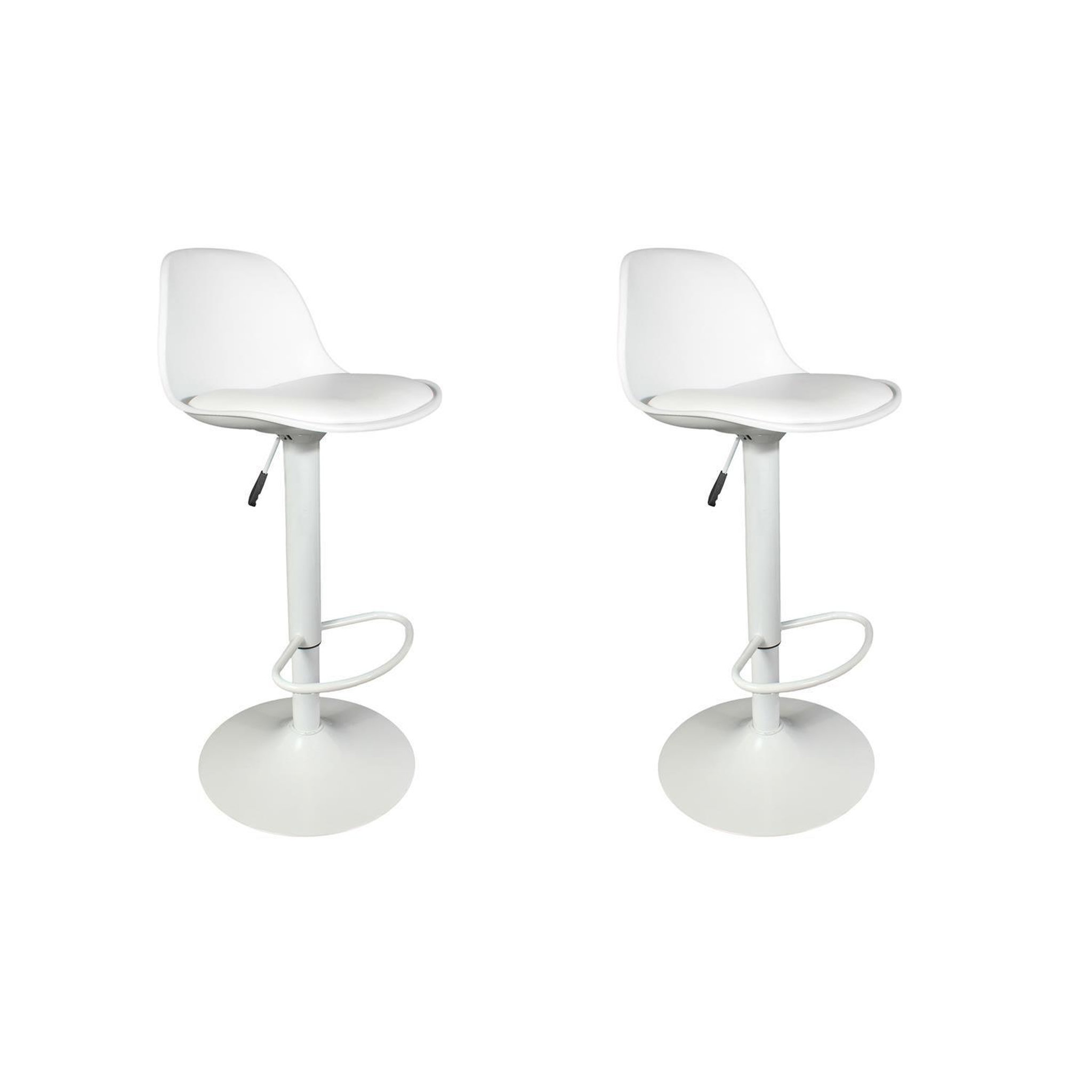 TOILINUX Lot de 2 tabourets de bar isak - blanc