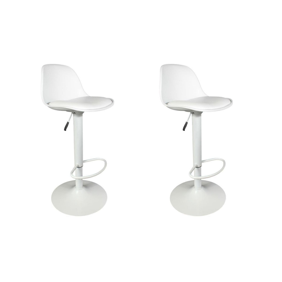 TOILINUX Lot de 2 tabourets de bar ISAK - Blanc