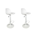 TOILINUX Lot de 2 tabourets de bar ISAK - Blanc