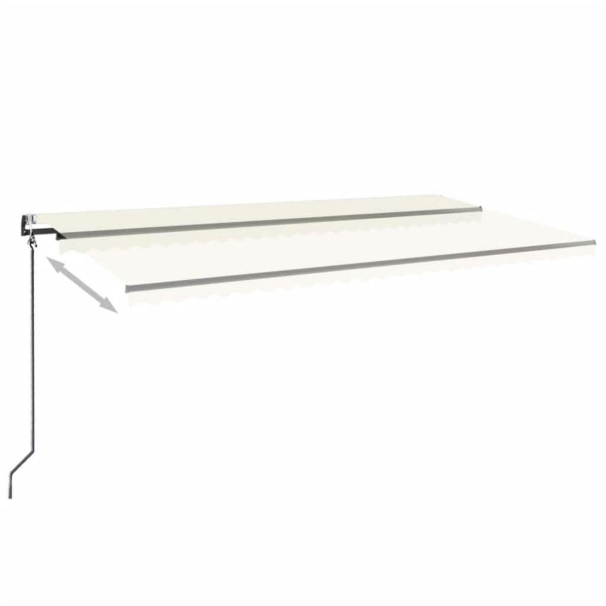 VIDAXL Auvent automatique avec capteur de vent et LED 600x350 cm Creme