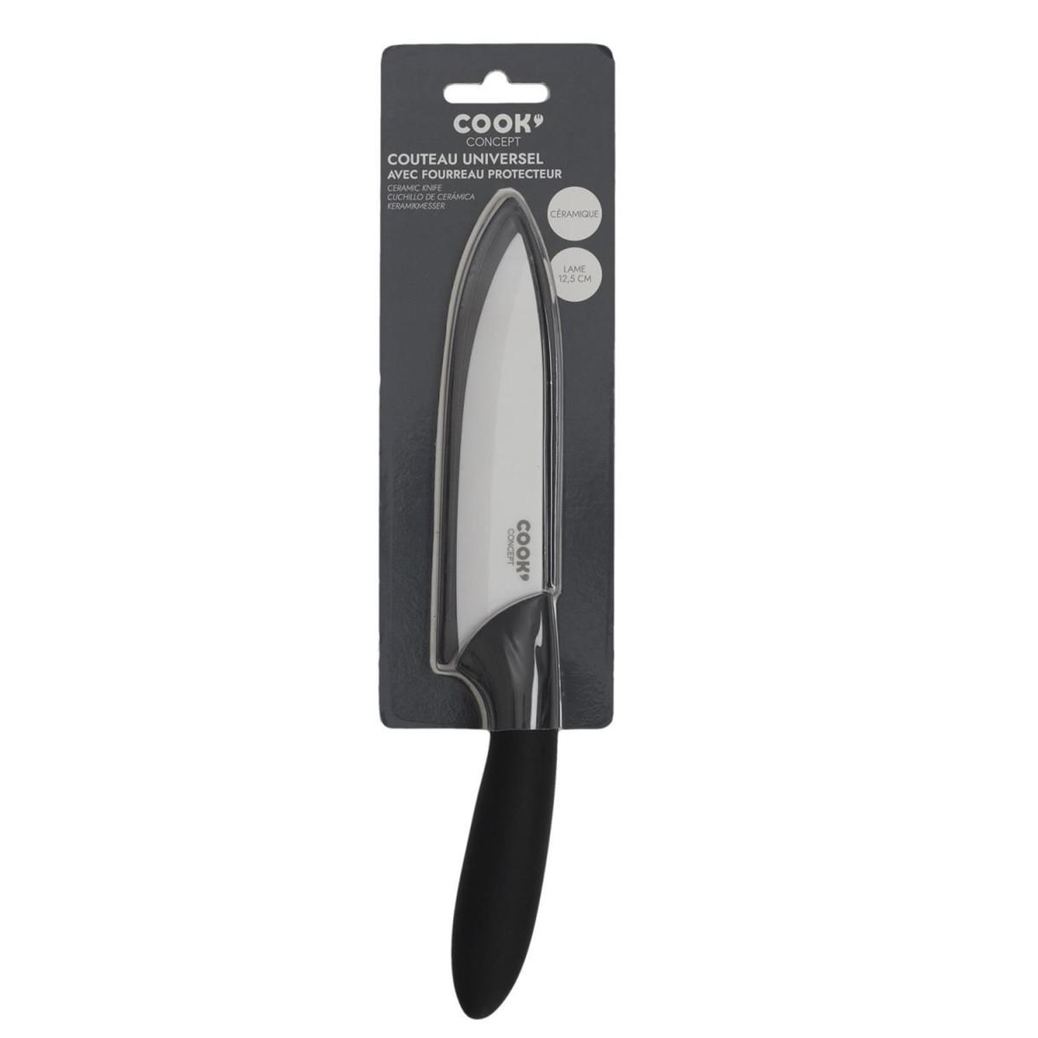 Voir la diapositive 3 : COOK CONCEPT Couteau en céramique  manche soft  23cm noir