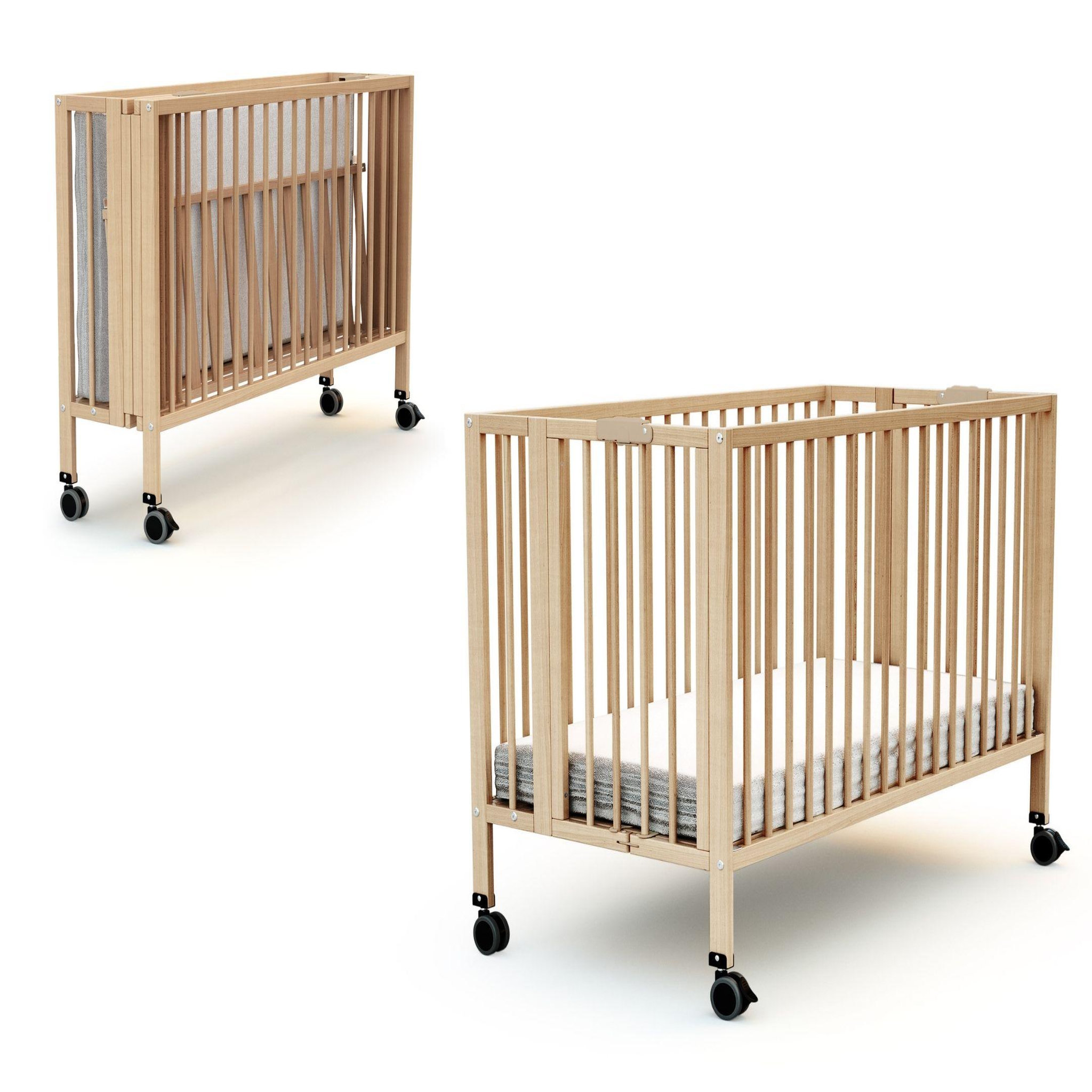 Voir la diapositive 1 : AT4 Lit bébé pliant ESSENTIEL en bois