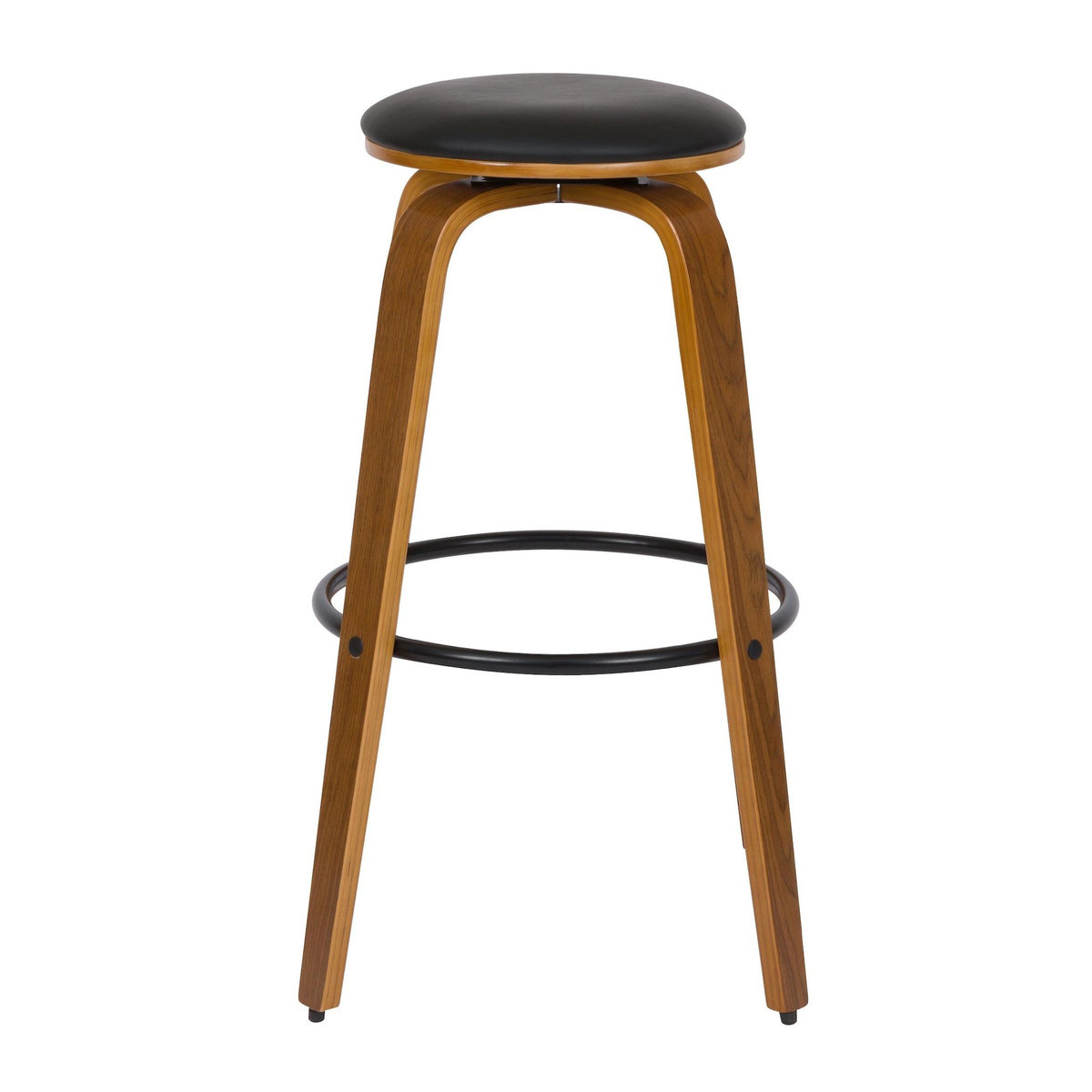 MAISON PAVANE Lot de 2 tabourets de bar 78 cm en cuir synthétique noir-Arthus