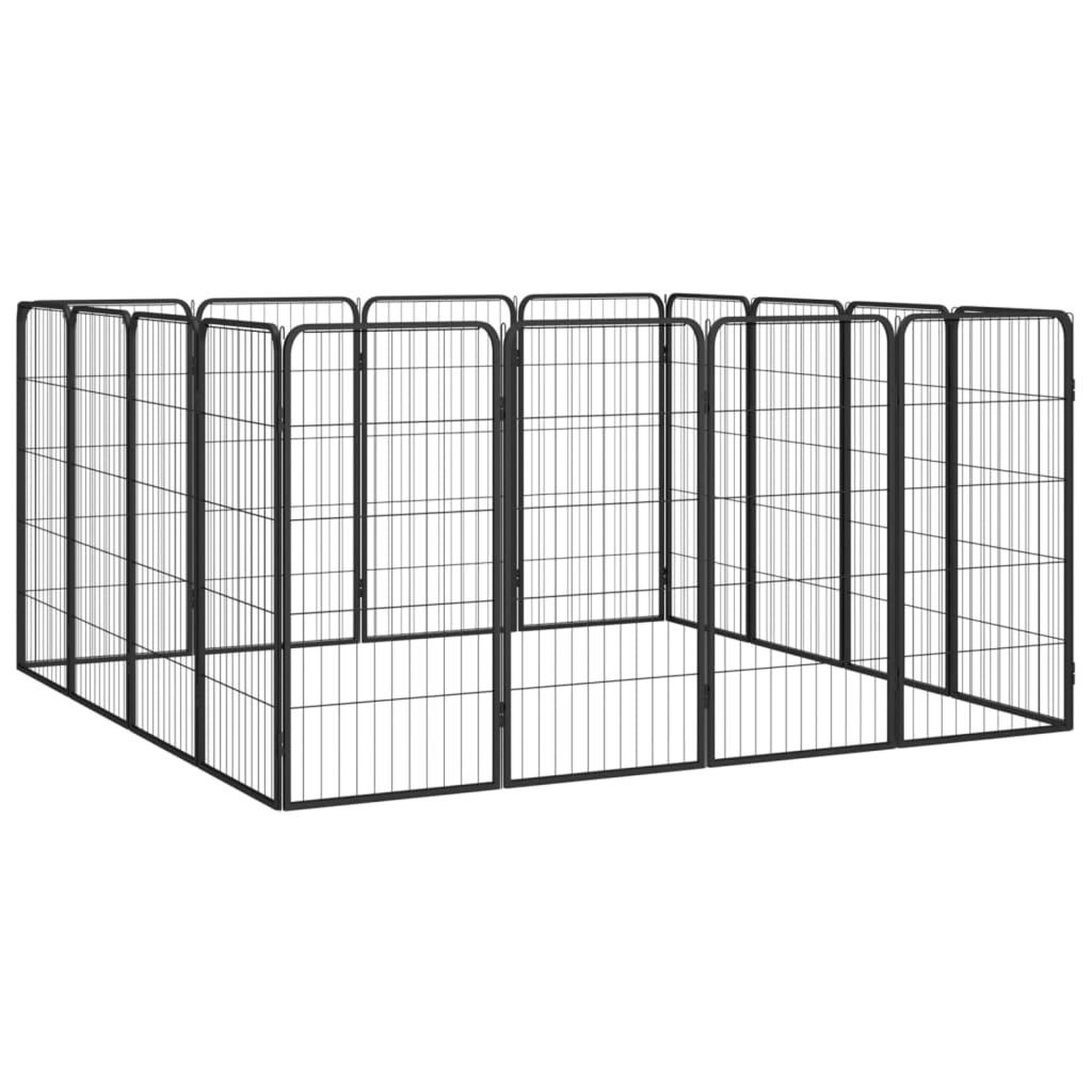 Voir la diapositive 3 : VIDAXL Parc pour chien 16panneaux Noir 50x100cm Acier enduit de poudre