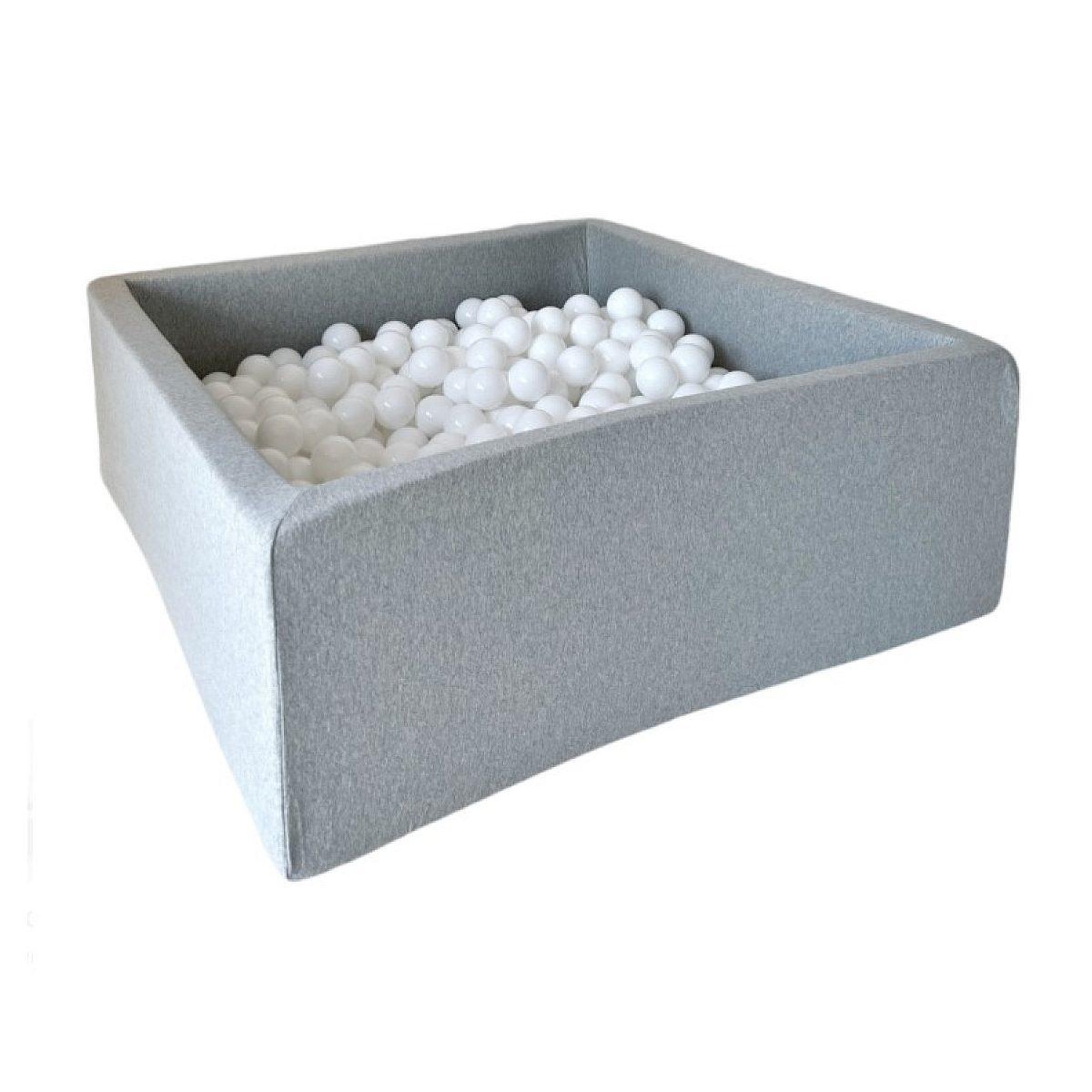 MONIO FOR KIDS Piscine à balles carrée 106cm gris clair + 400 balles