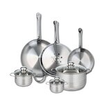 ELO Ensemble de 3 Poêles de cuisson 24, 28 et 32 cm et 3 faitouts 12, 14 et 24 cm Elo Profi Brillant