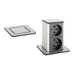 CENTRALE BRICO Prise StrongPower PowerUp, 2x230V, Acier inoxydable, Fr