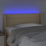 Voir la diapositive 4 : VIDAXL Tete de lit a LED Creme 93x16x78/88 cm Tissu