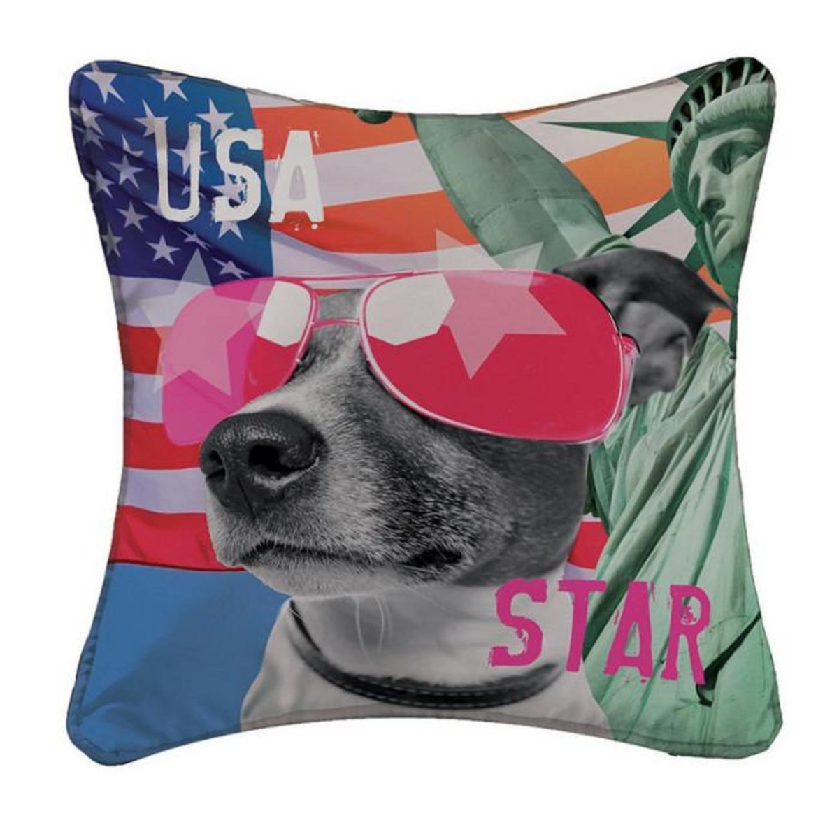 Paris Prix Housse de Coussin  Doggy Star  40x40cm Multicolore