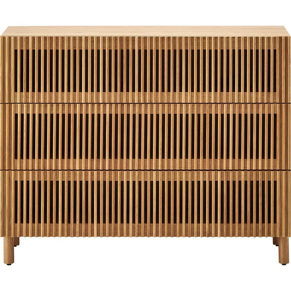 HOMIFAB Commode 3 tiroirs en bois 100 cm - Umea