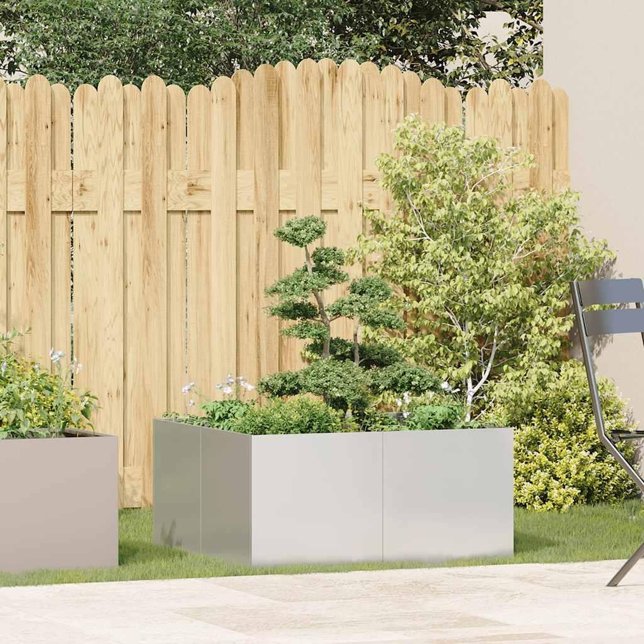 Voir la diapositive 3 : VIDAXL Jardiniere 80x80x40 cm acier inoxydable